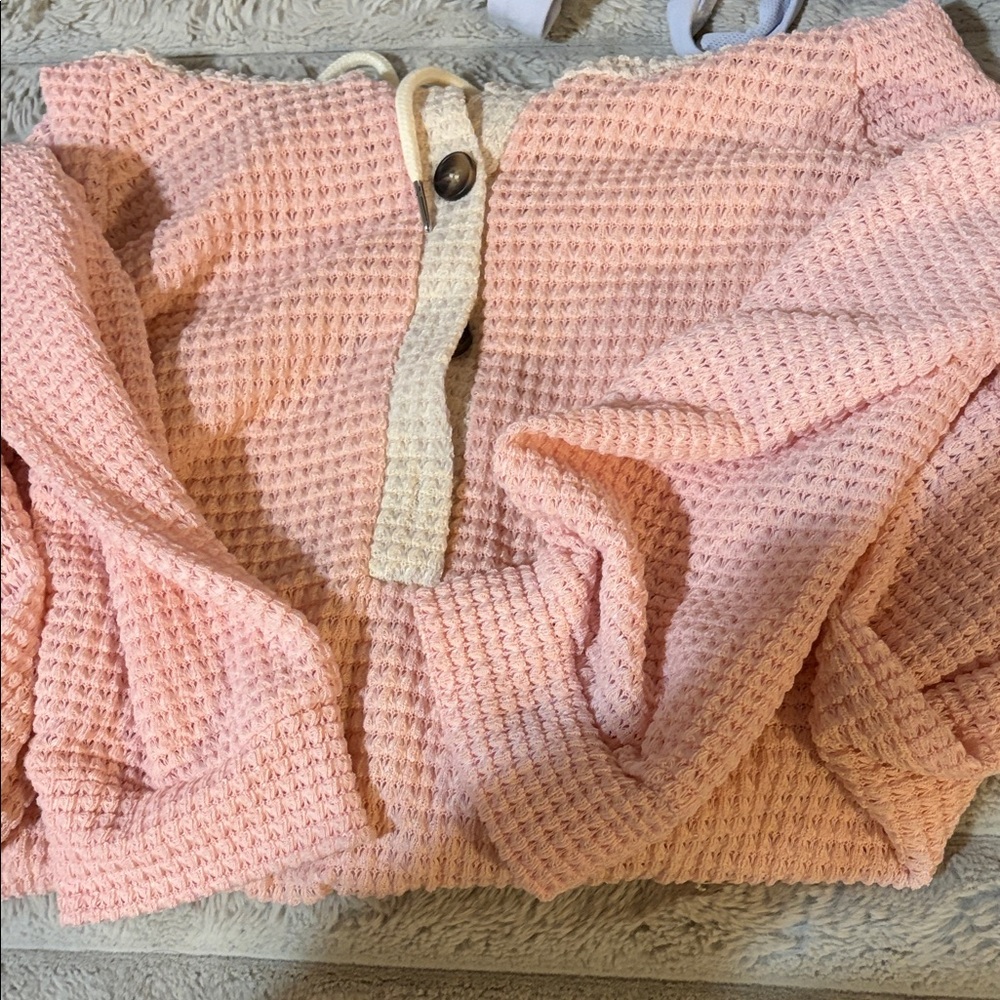 Pink Waffle Knit Sweater